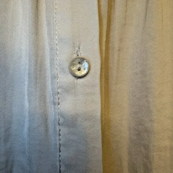 Rachel Zoe Cream Ruffle Mock Neck Blouse | Small - Picture 6 of 9